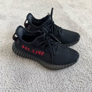 Yeezy Kids Black and Red Sneakers